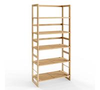TEMU CASARIA® Estantería de Madera Öland 136x58x27cm Natural 5 Estantes máx. 10Kg c/u Librería Organizador