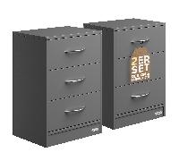 TEMU CASARIA® Mesita de Noche 3 Cajones Gestión de Cables Montaje en Pared de Cama Dormitorio Mesita de Noche Consola Noche Inodoro de Madera 54X39X28Cm