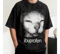 TEMU Cat Meme Camisetas Lavadas Streetwear Hip Hop Vintage Camisetas Tops para Hombres Mujeres 100% Street Summer Print Camiseta Ropa Apparel Hombres Mujeres Unisex Loose Street Retro Washed