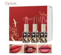 TEMU CATKIN Rouge Set de Lápiz Labial Tallado 3 Piezas - Colores de Labios de , Impermeable, y Hidratante, Brillantes - Regalo de Navidad