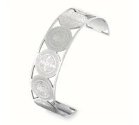 TEMU Católica Vintage de Acero Inoxidable 304, Brazalete de San Benito, Pulsera de Titanio para Padre, Regalo Religioso de Navidad para Mujeres y Hombres