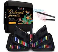 TEMU Ccfoud 120-Lapices pre-afilados a base de aceite, ambidiestros, punta media, cuerpo , madera, no tóxicos, con libro de de y estuche con cremallera para artistas y coloristas