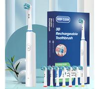 TEMU Cepillo de Dientes Eléctrico Giratorio Circular - 8 Cabezales - 3 - Fácil de Llevar - Ideal para Hogar y Viajes - Elección como Regalo de Lujo