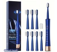 TEMU Cepillo de Dientes Eléctrico Sónico para Adultos, Recargable por USB con 8 Cabezales, Temporizador Inteligente, 5 , Carga Rápida, 45 Días de Uso, 1 Principal + 8 Cabezales de Repuesto XM-806