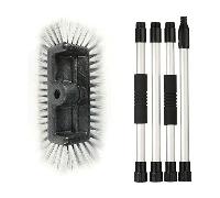 TEMU Cepillo de lavado para coche con mango largo y cerdas suaves para coche, camión, barco, caravana, revestimiento de casa, limpieza exterior de autocaravana en verde