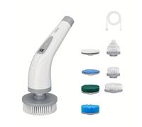 TEMU Cepillo de limpieza rotatorio eléctrico inalámbrico con pantalla LCD potente, mango ajustable y cabezales intercambiables, ideal para limpiar cocinas, baños, fregaderos y ventanas