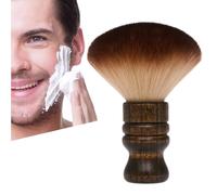 TEMU Cepillo quitapolvo para el cuello, cepillo de limpieza de de nailon con mango de madera, recogedor de pelo, cepillo de limpieza para barba y rostro para hombres, uso en salón y hogar