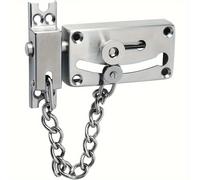 TEMU Cerradura de puerta con pestillo deslizante y cadena - Cerradura de antirrobo de cara, cepillado, fácil de instalar, adecuada para puertas interiores