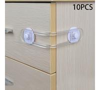 TEMU Cerradura de Seguridad 5/10 Piezas para Gabinetes, Refrigerador, Congelador - Cerradura Multifunción de Plástico con , Cerradura Antipellizco Adecuada para Pruebas y Seguridad