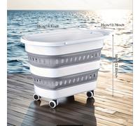 TEMU Cesta de compras plegable portátil con ruedas, carrito de supermercado, carrito pequeño, trolley para el hogar, trolley de para recoger paquetes y cesta de almacenamiento para compras a