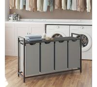 TEMU Cesta de Ropa, Cesto de Ropa con 4 Compartimentos, Bolsas Extraíbles y Desmontables, Organizador de Ropa, Estante, Estructura de Metal, 4 X 40L, 116 X 33 X 72cm, Cestas de Ropa
