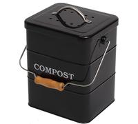 TEMU Cesto de compost negro de 1 con - Reciclador de desechos de comida de olores, esponja de filtro, ideal para uso en el hogar y , cesto de compost para cocina
