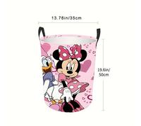 TEMU Cesto de lavandería de Minnie y Daisy de Disney con un de corazones rosas, resistente para el uso diario en tu hogar y dormitorio, cestos de lavandería