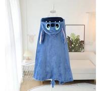 TEMU Chal con Capucha de Peluche Stitch - Capa Azul Reversible con Orejas y Ojos, Manta Cómoda para Viajes, en , Sillas de Descanso y al