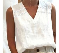 TEMU Chaleco de Encaje con Cuello en V y Color Sólido