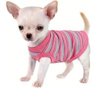 TEMU Chaleco de para Perros - Top de Tirantes a Rayas Rosas para Pequeñas a Extra Pequeñas, Estilo Fácil de Poner, Solo a , Top para Perros