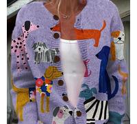 TEMU Chaleco de perro para mujeres - Estilo juvenil, impresión 3D, tejido de poliéster con cierre de botones y diseño colorido, comodidad para todas