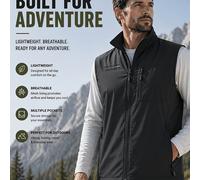 TEMU Chaleco de Pesca de Talla Grande para Hombre con Múltiples Bolsillos, Casual, Holgado, para Senderismo al , Práctico para el Hogar, Chaqueta sin que se Puede Combinar