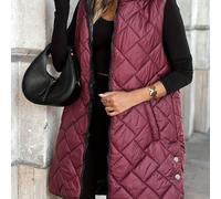 TEMU Chaleco Largo con Capucha para Mujer, Chaqueta Acolchada Casual sin , Cierre de Cremallera, Ideal para Combinar en Otoño Invierno [ del Año]
