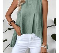 TEMU Chaleco minimalista para mujer, moda casual, cuello , asimétrico, corte en A