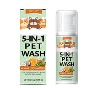 TEMU Champú 5 en 1 para mascotas de 60 ml, para limpieza : acondicionador y suavizante para el pelaje de perros y gatos, ideal para cuidado e hidratación