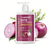 TEMU Champú Orgánico de Cebolla y Biotina - el Cabello Débil con Queratina y Aceite de Ricino para Volumen en Cabellos y Planos 200ml