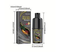 TEMU Champú para teñir el cabello plateado - Da al cabello un tono grisáceo, cabelludo, ideal para tipos de cabello regulares - Champú herbal duradero y suavizante
