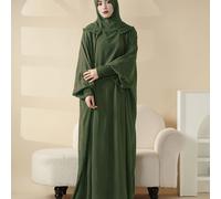 TEMU Chaqueta con Capucha de Murciélago y para Mujer, Ajuste Holgado, Color Sólido, Ropa Islámica para Oración, Abaya para Uso Diario