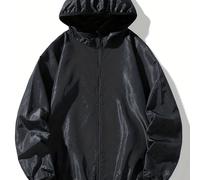 TEMU Chaqueta con Capucha y Holgada para Verano - Traje Beige con Bolsillos, Impermeable y Delgado para Camping | Fácil de Llevar y Lavar a (/Verano), para Adolescentes