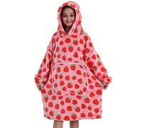 TEMU Chaqueta Manta Cómoda y Usable - Tela Ignífuga, Larga, Capucha Grande con Bolsillo de - Unisex, Lavable en Máquina - Diseños de Frutas y Animales (Calavera, Leopardo, Cebra, )