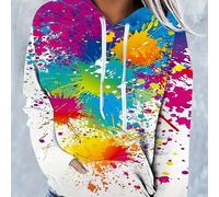 TEMU Chaqueta Sudadera con Capucha Holgada Estampada Estilo Europeo y Americano 2023 para Mujer, Ideal para Otoño e Invierno