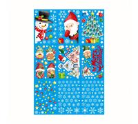 TEMU Christmas Window Clings Set of 210 Pieces, Art Deco Cartoon Style Santa, Snowman, Gnomes & Reindeer Static PVC Clings, Reusable Double-Sided Holiday Decorations with Snowflakes & Christmas Trees