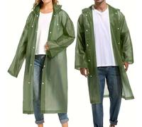 TEMU Chubasquero de EVA Engrosado No Desechable y Transparente para Hombres y Mujeres, Estilo Casual con Gorra, Adecuado para Senderismo, Camping, Viajes en Balsa al