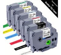 TEMU Cinta compatible con Brother TZe de 6 unidades, 12mm, 0.47 pulgadas, TZe-231 TZE-335 431 631, reemplazo para la impresora de etiquetas PT-D210