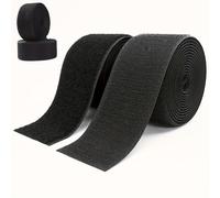 TEMU Cinta de Gancho y Bucle Easy-Sew de 2" x 9.8ft - Agarre Fuerte, Tiras No Adhesivas para Ropa, Manualidades y Proyectos DIY - Negro/