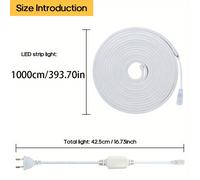 TEMU Cinta LED flexible de 393.70 pulgadas, luz , 288 LEDs/m COB, ideal para iluminación interior, fácil de instalar, para decorar fiestas, y ambientes festivos. Regalo ideal para las fiestas