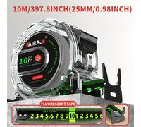TEMU Cinta Métrica Fluorescente Portátil de Acero, de Medición con Bloqueo Automático, Opciones de Especificaciones Múltiples -5m, 7.5m, 10m Redonda, Precisión 0.01, Resistente al y Anticaída