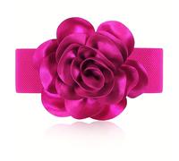TEMU Cinturón de Cintura con Flor Única para Mujer, Adelgazante y Versátil, Cinturón con Encaje, Acompañamiento con Tops y Vestidos, Cinturón Elástico para Mujer