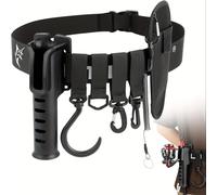TEMU Cinturón de pesca ajustable para la cintura, cinturón de pesca de nailon, equipado con un soporte portátil para cañas, equipo de pesca.