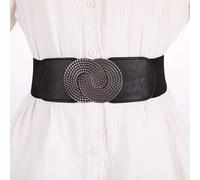 TEMU Cinturón Elástico Vintage para Mujer, 2025 con Hebilla Redonda Tai Chi, Estilo Simple de Viaje Ideal para Vestidos, Entrenador de Cintura en