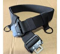 TEMU Cinturón Táctico Ancho para Hombre con 2 Soportes de Llave con Anillo en D | Ajustable y Disponible en 4 Tamaños, Nailon Tejido, Hebilla de Hierro