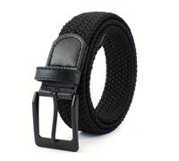 TEMU Cinturones de lona unisex de color sólido con hebilla de alfiler cuadrada trenzada, cinturón casual para pantalones vaqueros de mujer y hombre