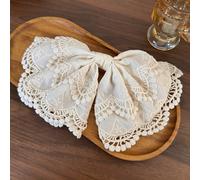 TEMU Clip de Pelo Elegante con Encaje Bordado y - Estilo Vintage con Patrones Florales, Diseño de Nudo de de Tela para Peinados Chic Medio , Clips de Pelo Bonitos