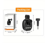 TEMU Clip para parabrisas de motocicleta para DJI Pro/Action 4/GoPro/Pocket 3 | Montaje de aleación de aluminio para accesorios X4/Go 3S