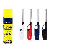 TEMU Clipper 4 Encendedores Mecheros Cocina + 1 Botella Gas 300 ml, Gas para Recargar de Cocina