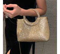 TEMU Clutch de Noche con Adornos de Estrás Dorados y Cadena Desmontable - Bolso Acrílico para , y - Accesorio de Moda de Lujo para Mujer, Cierre Magnético