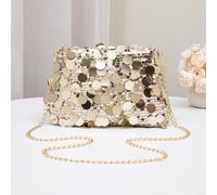 TEMU Clutch de Noche para Mujer - Bolso Elegante con Cadena Desmontable, Cierre de Cremallera, Diseño y , Accesorio de Lujo para , Formales, Estilo Chic, Artesanía , Ideal para Amantes de