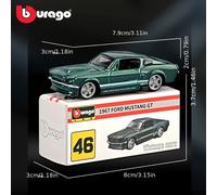 TEMU Coche de juguete de aleación Burago , 1967 GT, , mini de coche, adornos, juguetes coleccionables, Navidad, Halloween, regalos de vacaciones