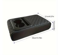 TEMU Cojín de reposabrazos de coche de lujo con 2 portavasos, forro de reposabrazos universal de consola , cojín para comodidad del vehículo