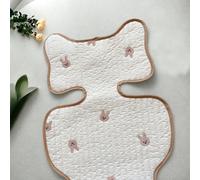 TEMU Cojín para Cochecito de Bebé - Diseño Bordado de Oso 100% Algodón, y Transpirable, Beige con Costuras a , Tela para Todo , Accesorio para Viajes Infantiles, Duradero, para